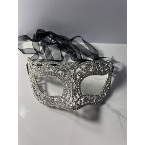 VTG Rhinestones Venetian Mask High End Crystal Wedding